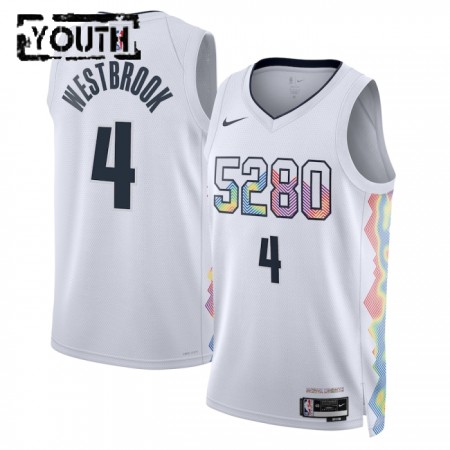 Barn Denver Nuggets Tröja Russell Westbrook Nike 2024-25 City Edition Vit Swingman